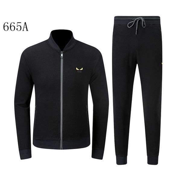 

men's jacket 2020 spring and autumn new sweater suit little monster trend casual men's two-piece suit size -2xl, Gray