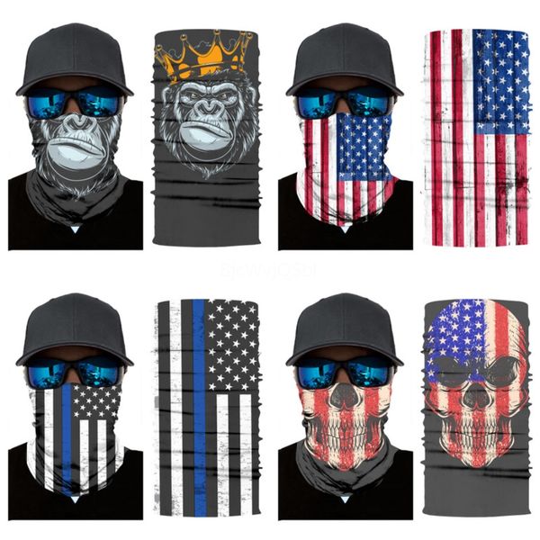 

multifunction magic turban skull scarf donald dustproof protective face mask outdoor sports cycling skull scarf 2020 usa presid #172#375, Blue;black