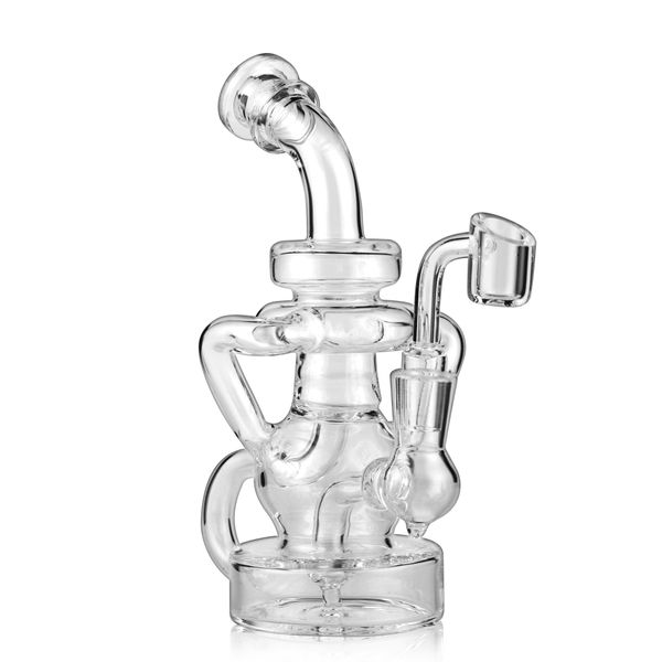 

7.5 "Klein Recycler Bong Стеклянная водопроводная труба с травяной воронкой.