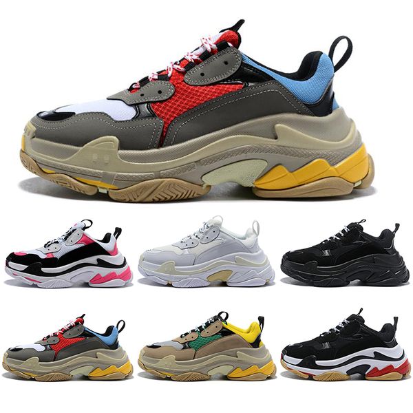 

with socks new luxury triple s designer low old dad sneaker combination soles boots mens womens fashion casual shoes size 36-45