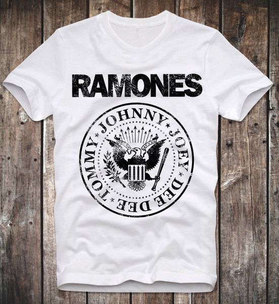

2019 t shirt men ramones logo shirt retro vintage white punk rock clash men short sleeve o-neck tees shirts streetwear, White;black