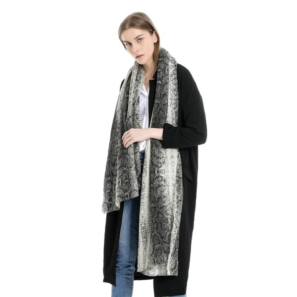

autumn and winter new dual python print pattern cashmere scarves wild factory direct travelers, Blue;gray