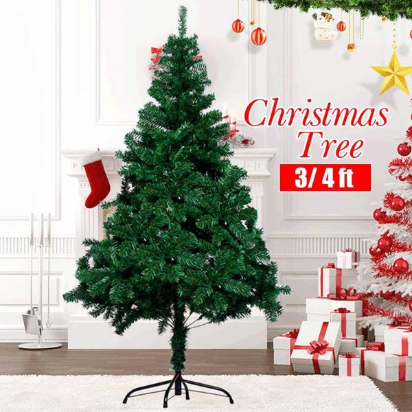 

3/4 ft artificial christmas tree plastic christmas decorations holder base for home party decortaion green