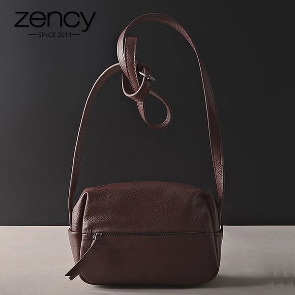 

zency 100% genuine leather women's messenger bag vintage handbag shoulder bags female crossbody soft casual purse y200623