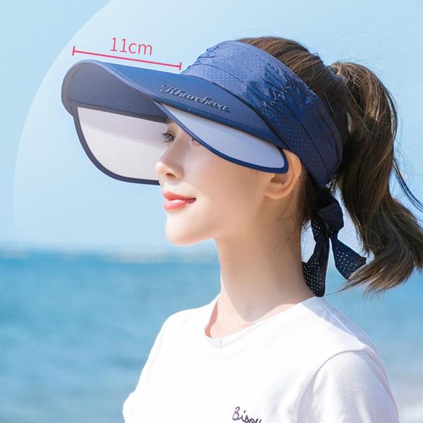 

women sun hat summer cap visor wide brim protection outdoor adjustable, Black
