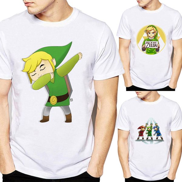 

trendy legend of zelda game design t-shirt fashion funny dabbing dude t shirts hipster game summer clothing tee for men women, White;black