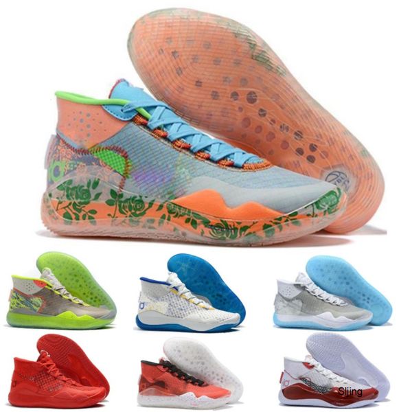 

2020 mens mvp kevin durant kd 12 basketball shoes anniversary university 12s xii oreo usa elite kd12 sport sneakers size 40-46