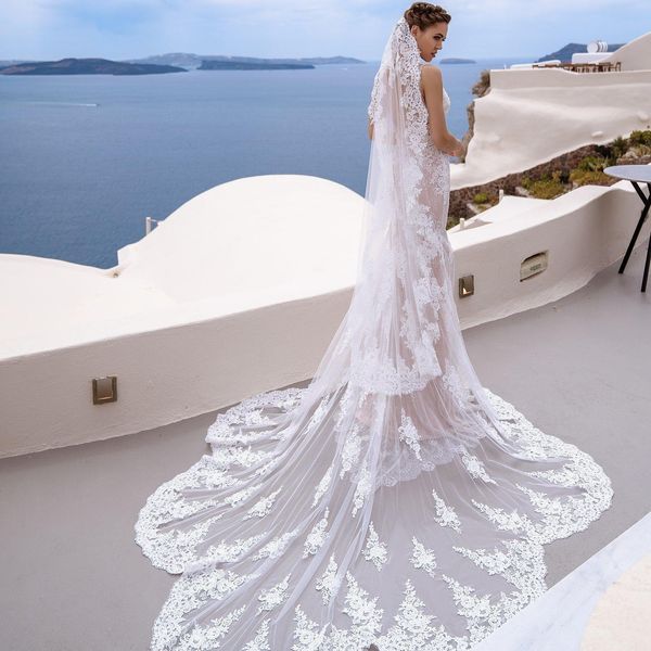 

custom made designer wedding veils 2020 new 3/4/5 meters long bridal veil with comb wedding accessories, Black