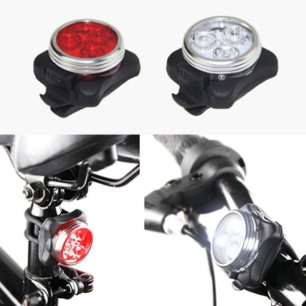 

bike lights outdoor bicycle waterproof cob 3 led usb rechargeable 4 modes night ridefront head lamp & rear tail light