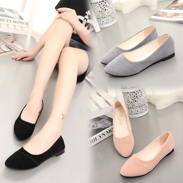 

2020 autumn korean-style solid color women's pumps new arrival low-cut low heel slip-on loafers comfortable pregnant women women, Black