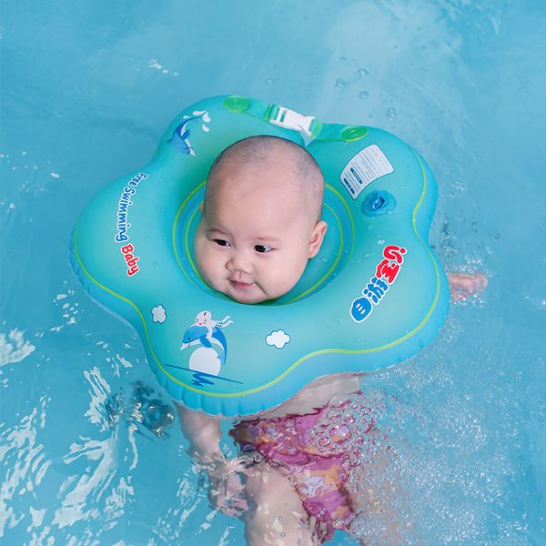 

1-12 months infant swimming neck float flower pool floats for baby swim life buoy cycle swim tube ring float collar with gripper