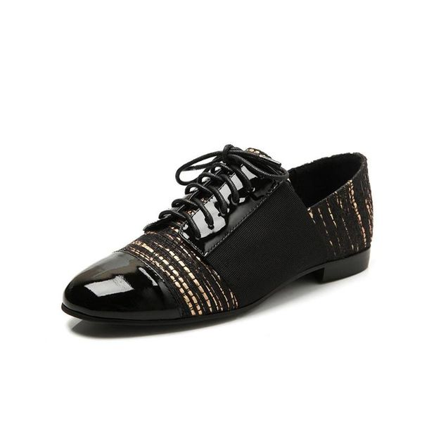 

2020 spring fashion flat women shoes high-quality material comfortable lining cross straps round toe casual work women's shoes, Black