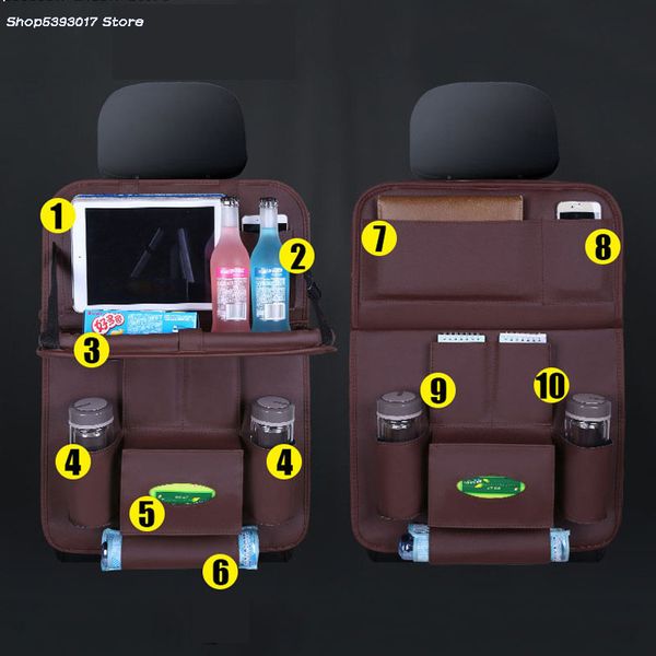 

for mitsubishi asx 2013-2018 car multi-pocket pad cup storage holder foldable bag car seat back hanging organizer bag