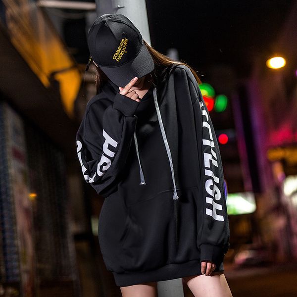 

2018 autumn and winter new style fashion style men's super fire ins couples street snap loose casual sweatshirt yellow, Black