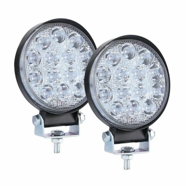 

car auto led work light spot round lamp offroad white 6000k 12v/24v 140w part