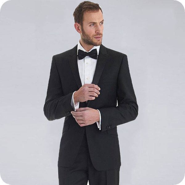 

italy black groom tuxedo mens wedding suits 2piece(coat+pants)groomsmen outfit gentle costumes pour homme satin peaked lapel terno masculino, Black;gray