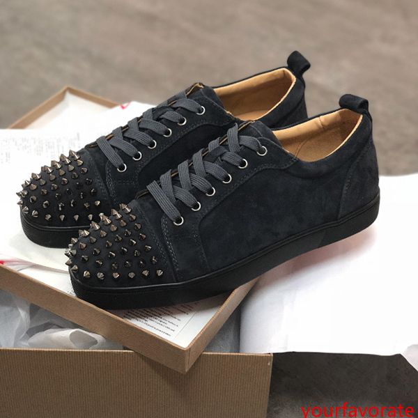 

designer shoes low cut suede spikes men shoes luxury shoes genuine leather for men women designer sneakers with box