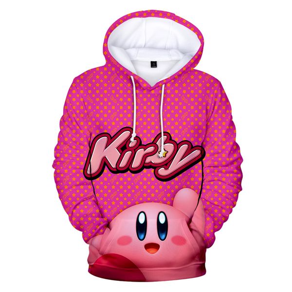 

japanese anime kirby cosplay costume cute cartoon kirby 3d printed oversized women/men hoodies sweatshirts casual tracksuit, Black