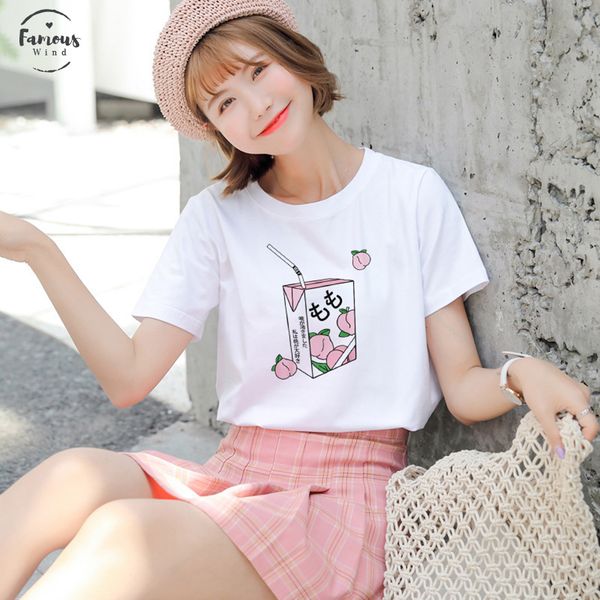 

мультфильм perzik сап японский t рубашка альянса харадзюку левке каваи вит зомер повседневный наряд тамблер мода топы, White