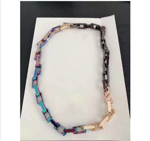 

2019 launched in luxury necklace bracelet designer fashionable colourful brand chain necklace logo letters for men and women festival gifts, Black