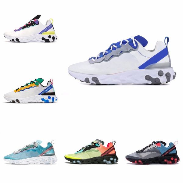 

new ashion react element running shoes fo men women light bone triple black royal solar team red mens trainers sports sneaker runner s#07176