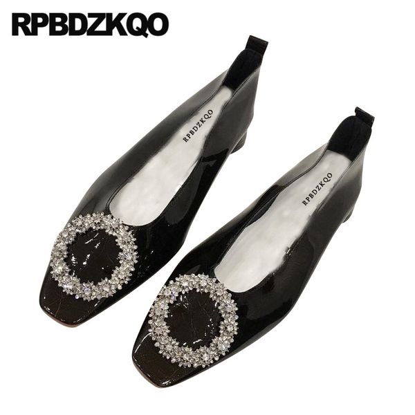 

crystal yellow wedding ballet shoes ballerina black rhinestone china low heel women square toe diamond patent leather dress