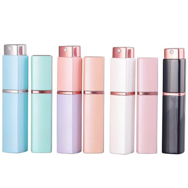 

10ml travel perfume atomizer female parfum bottle rotating aluminum perfume dispensing spray bottle fast shipping f3676