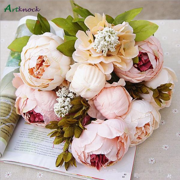 

artificial bridal bouquet flowers fake peony simulation flower for wedding party decorations home pgraphy props european style