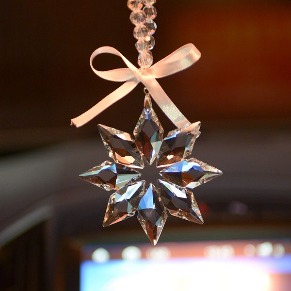 

car pendant hanging crystal snowflake car interior ornaments decoration rear view mirror accessories for ornament
