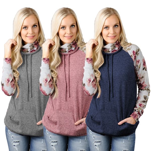 

women's hoodies sweatshirts pullover european and american fashion hooded collar, Black