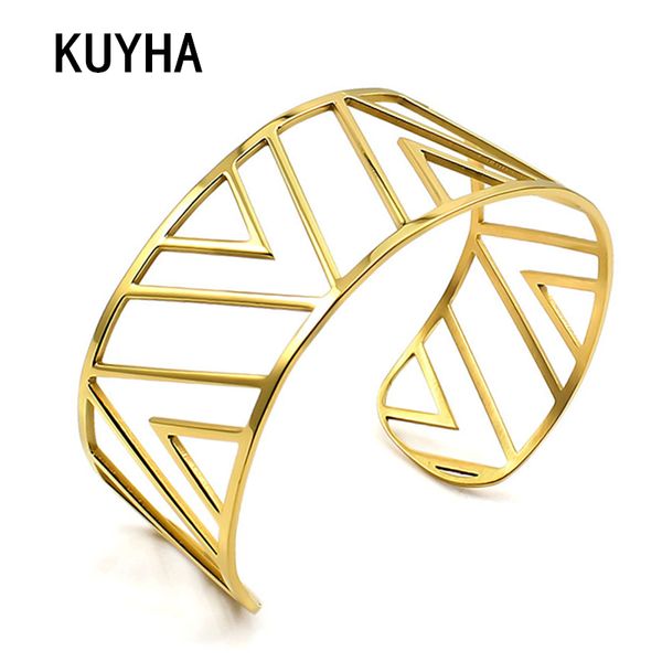 

hollow style arm open charm bangle cuff bracelets for women men jewellers simple bangles wedding jewelry gifts, Black