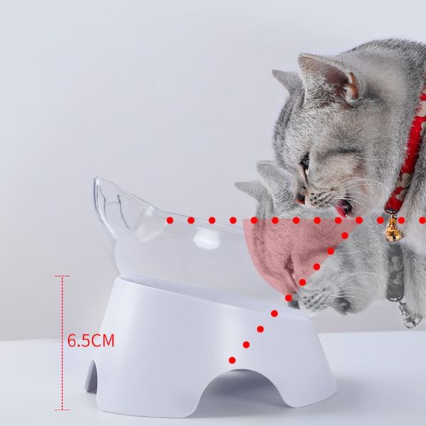 

new plastic double pet bowl for dogs puppy cats food water feeder pets feeding dishes dog bowls protect cervical vertebra tilt