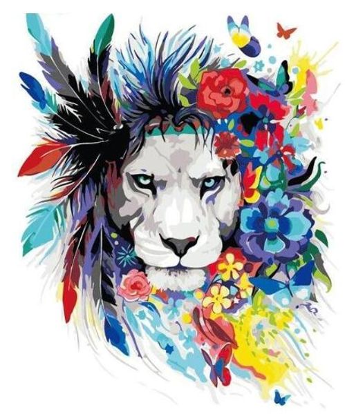 

tropical lion - paint by numbers kits for adults diy canvas painting art beautiful painting by numbers handpainted painting