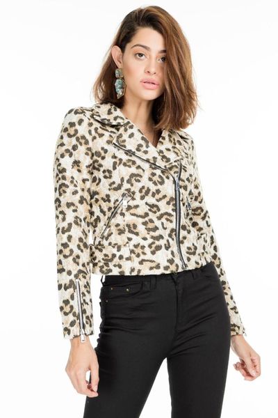 

only onlmacey leopard biker jacket women jacket 15179234, Black;brown