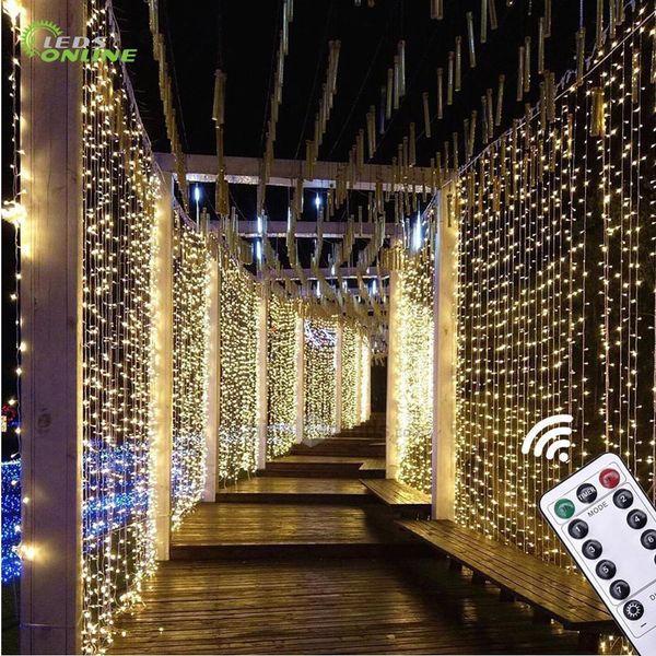 

new year christmas curtain light 3x3m 300 led 5v usb led garland fairy lights string lights waterproof ir remote dim for holiday y200603
