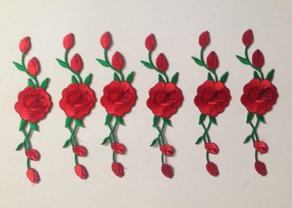 Acheter Autocollant Seiko Pour Broderie En Tissu Un Autocollant En Tissu Brodé Avec Une Fleur Rose Rouge De La Mode Classique Peut être Utilisé Pour