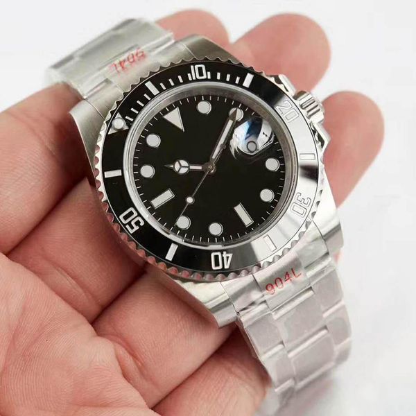

2020 luxury men's automatic watch ceramic bezel bezel luminous diving sports watch waterproof v8 904l steel watch, Slivery;brown