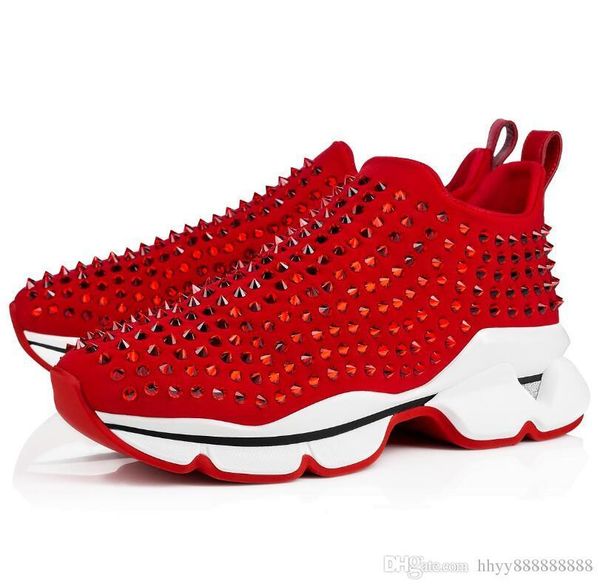 

cl christian louboutin star latest bottom sneakers sock donna flats with krystal spikes, red sole sneakers for men women on the