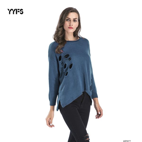 

womens designer sweater loose hole large size sweater season sweater split solid color on both sides zmma, White;black