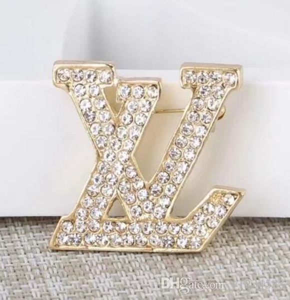 

2020 роскошная брошь восхитительный письмо брошь для женщин заявление марка мода броши булавки аксессуары подарка ювелирных изделий 035, Gray