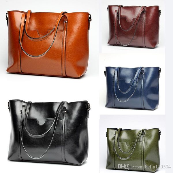 

genuine leather good quality totes with shoulder belts ladies casual handbags large volume middle totes 3 layers inside single shoulder bag