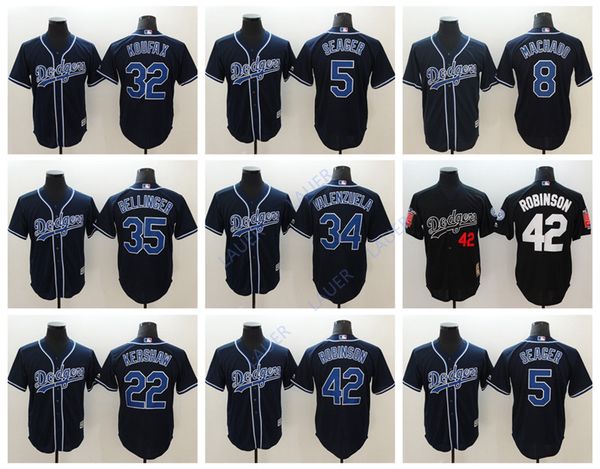 

Retro lo angele men dodger 35 cody bellinger 8 manny machado 5 corey eager 22 clayton ker haw 42 jackie robin on 34 valenzuela jer ey