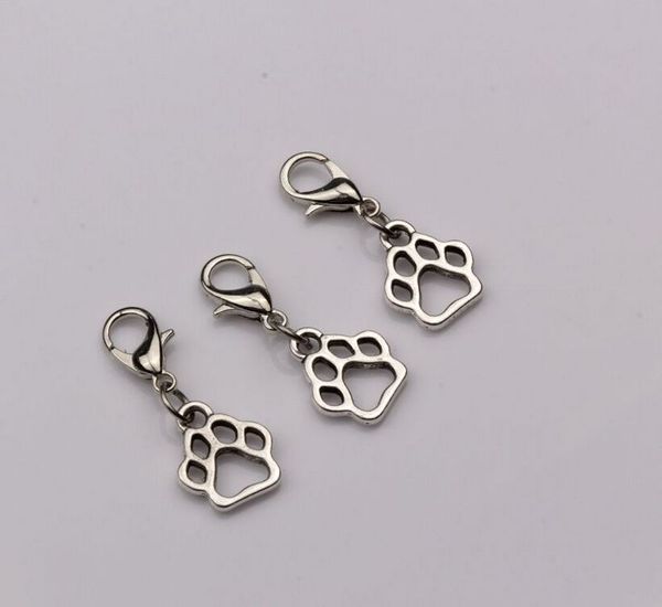 

100шт / серия antique silver 11x27mm hollow paw print с застежкой омар шарм подвеска diy ювелирных fit браслеты ожерелья драгоценные аксессу, Bronze;silver