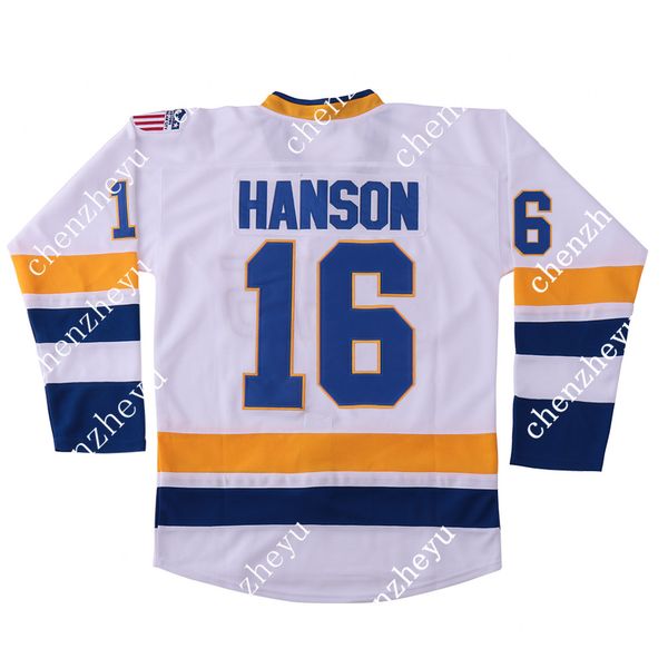 

65238565 hanson brothers #16 charlestown chief slap swhite hockey jersey, Black;red
