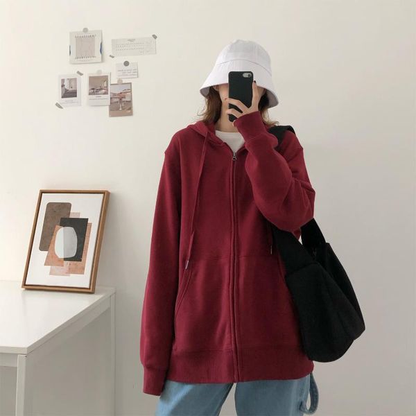 

hoodie oversized hoodie women zip up hoodies for teen girls long sleeve women's sweatshirt black 2020 spring moletom pph568
