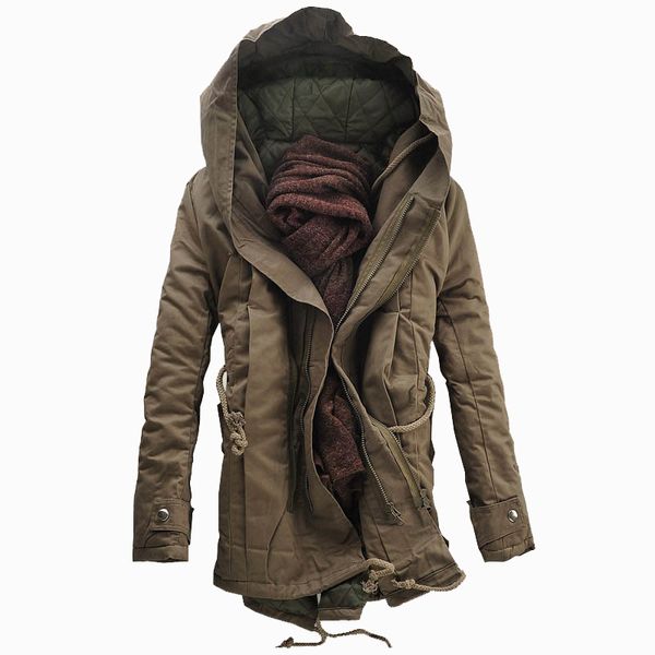 

new men padded parka cotton coat winter hooded jacket mens fashion large size coat thick warm parkas black army green 6xl