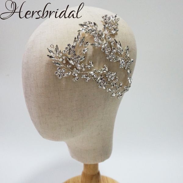 

luxury crystal bridal hair vine headband handmade wedding headpiece stunning party hair jewelry for brides, Golden;white