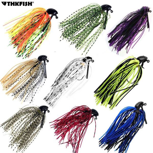 

10pcs/lot 7g 10g 14g bass fishing jigs mix color rubber skirt lure swim buzz metal lead jig heads vmc hooks skirt fishing lures