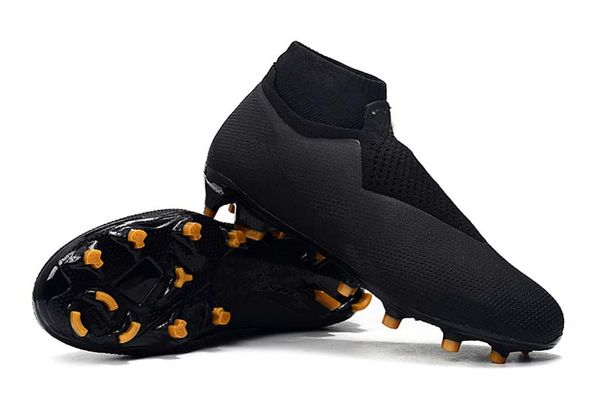 

2019 men knitted fg/ag football shoes outdoor vision college mg shadow series football shoes black football boots
