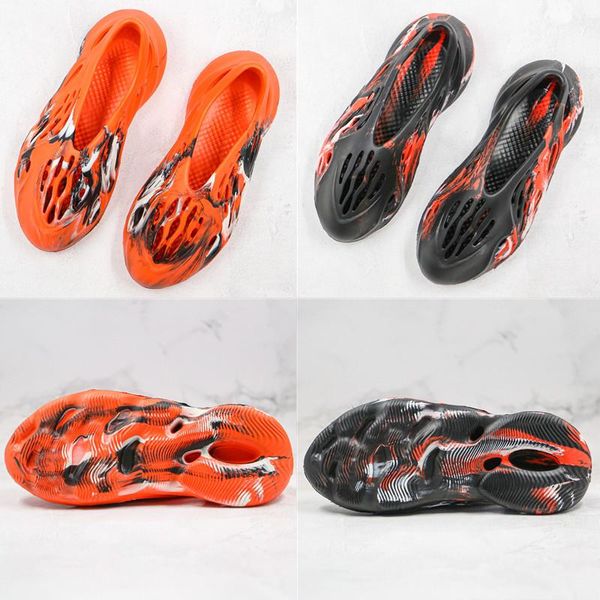 

2020 new foam runner sandals kanye west men women children orange black designer hole shoes